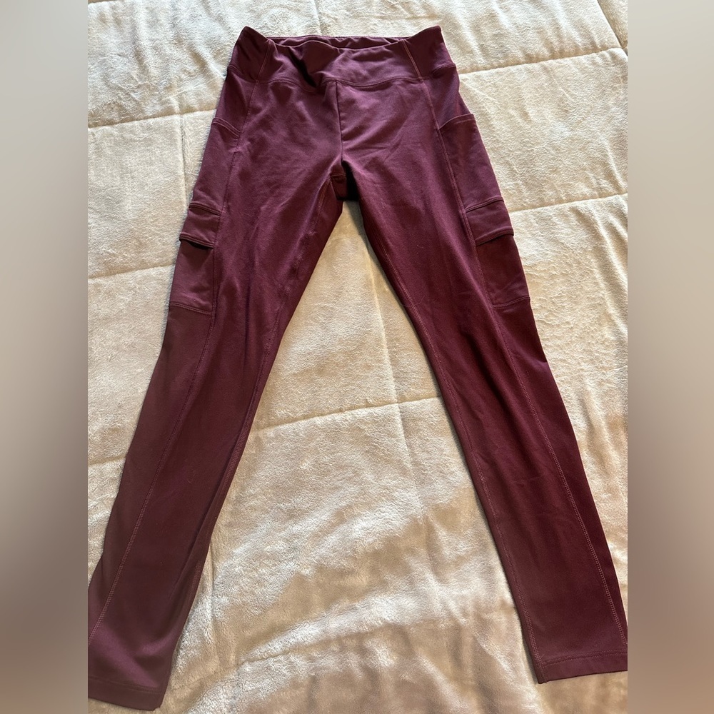 PINK Active Leggings Maroon Victoria Secret Pockets